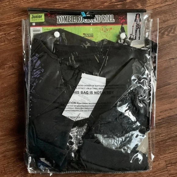 Rocked Out Zombie Halloween Costume Junior size Large - Picture 5 of 7